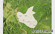 Shaded Relief Map of Qianwei, satellite outside