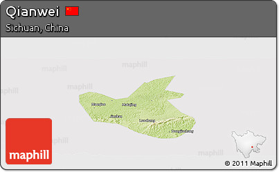 Physical Panoramic Map of Qianwei, cropped outside