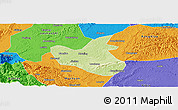 Physical Panoramic Map of Qianwei, political outside