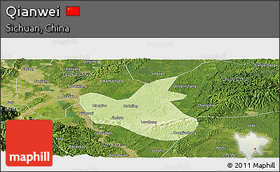 Physical Panoramic Map of Qianwei, satellite outside