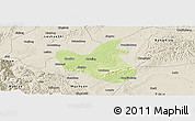 Physical Panoramic Map of Qianwei, shaded relief outside