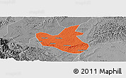 Political Panoramic Map of Qianwei, desaturated