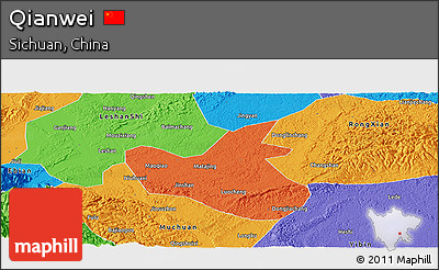 Political Panoramic Map of Qianwei