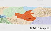 Political Panoramic Map of Qianwei, lighten