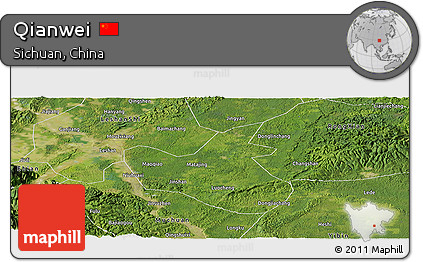 Satellite Panoramic Map of Qianwei