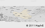 Shaded Relief Panoramic Map of Qianwei, desaturated