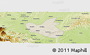 Shaded Relief Panoramic Map of Qianwei, physical outside