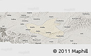 Shaded Relief Panoramic Map of Qianwei, semi-desaturated