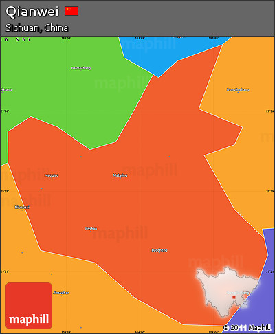 Political Simple Map of Qianwei