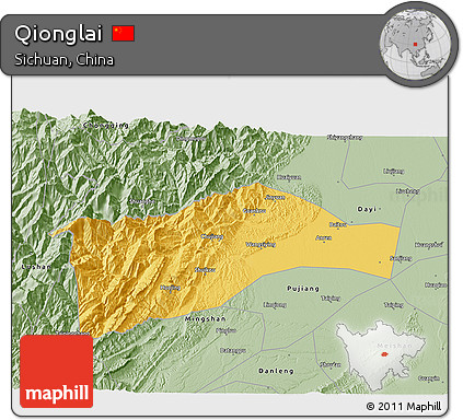 Savanna Style 3D Map of Qionglai