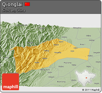 Savanna Style 3D Map of Qionglai