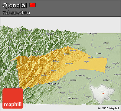 Savanna Style 3D Map of Qionglai
