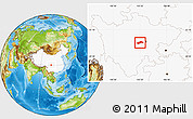 Physical Location Map of Qionglai, highlighted country