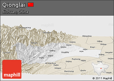Classic Style Panoramic Map of Qionglai