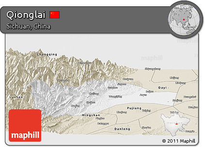 Classic Style Panoramic Map of Qionglai