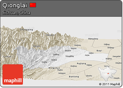 Classic Style Panoramic Map of Qionglai