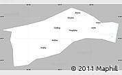 Gray Simple Map of Qionglai, single color outside
