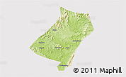 Physical 3D Map of Qu Xian, cropped outside