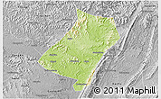 Physical 3D Map of Qu Xian, desaturated