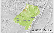 Physical 3D Map of Qu Xian, lighten, desaturated