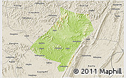Physical 3D Map of Qu Xian, shaded relief outside