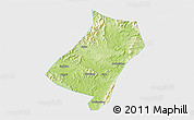 Physical 3D Map of Qu Xian, single color outside