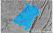 Political 3D Map of Qu Xian, desaturated
