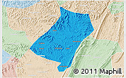 Political 3D Map of Qu Xian, lighten