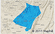Political 3D Map of Qu Xian, shaded relief outside