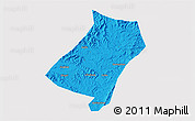 Political 3D Map of Qu Xian, single color outside