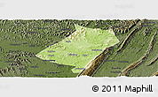 Physical Panoramic Map of Qu Xian, darken