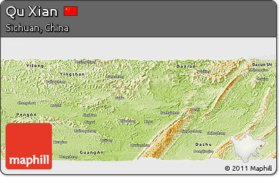 Physical Panoramic Map of Qu Xian