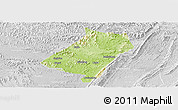 Physical Panoramic Map of Qu Xian, lighten, desaturated