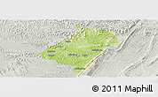 Physical Panoramic Map of Qu Xian, lighten, semi-desaturated