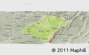 Physical Panoramic Map of Qu Xian, semi-desaturated