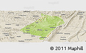 Physical Panoramic Map of Qu Xian, shaded relief outside