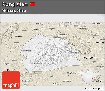 Classic Style 3D Map of Rong Xian