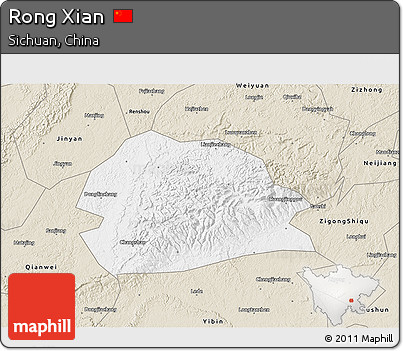 Classic Style 3D Map of Rong Xian