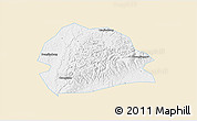 Classic Style 3D Map of Rong Xian, single color outside