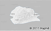 Gray 3D Map of Rong Xian, single color outside