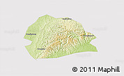 Physical 3D Map of Rong Xian, cropped outside