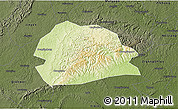 Physical 3D Map of Rong Xian, darken