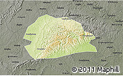 Physical 3D Map of Rong Xian, darken, semi-desaturated