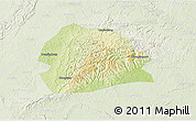 Physical 3D Map of Rong Xian, lighten