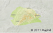 Physical 3D Map of Rong Xian, lighten, semi-desaturated
