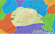 Physical 3D Map of Rong Xian, political outside