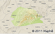 Physical 3D Map of Rong Xian, shaded relief outside