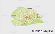 Physical 3D Map of Rong Xian, single color outside