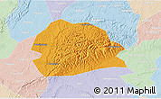 Political 3D Map of Rong Xian, lighten