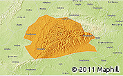 Political 3D Map of Rong Xian, physical outside